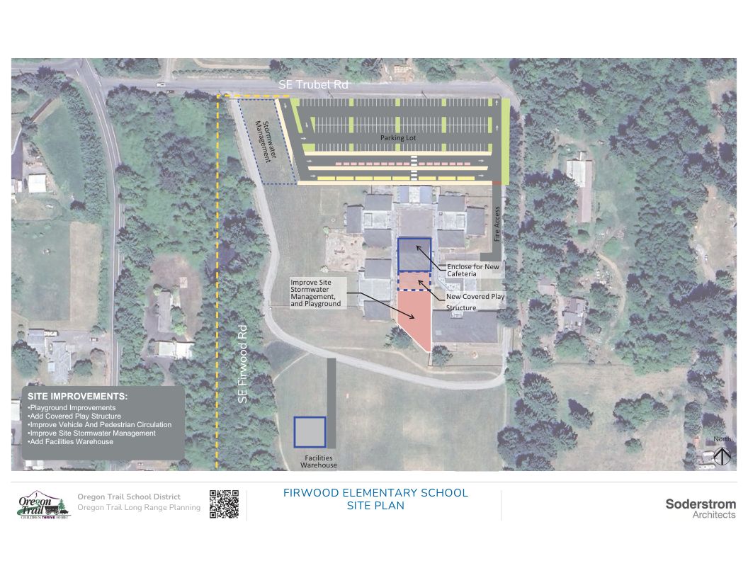 A view of the Firwood site, including traffic improvements.